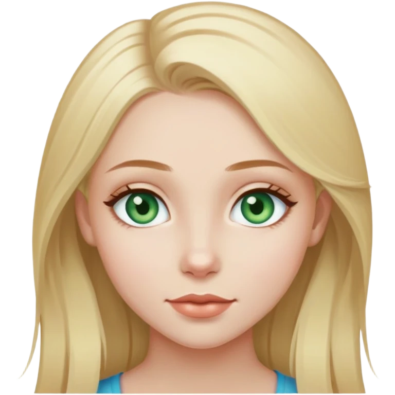 girl in love with another girl (one dark blonde with blue/green eyes amd pale skin and the other colored blonde hair from brown and brown eyes) emoji