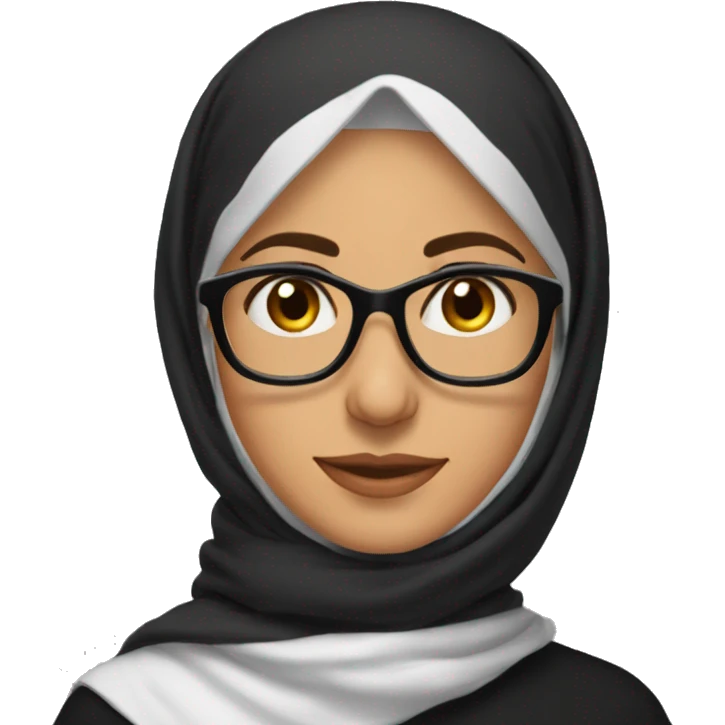  head shot of Middle Eastern Woman in Her 30s wearing a black head scarf emoji