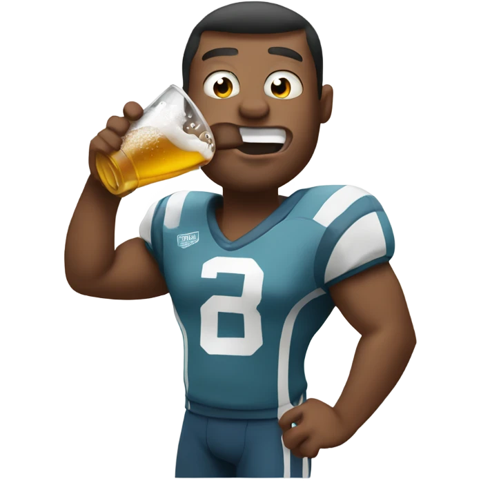 Football guy chugging beer  emoji