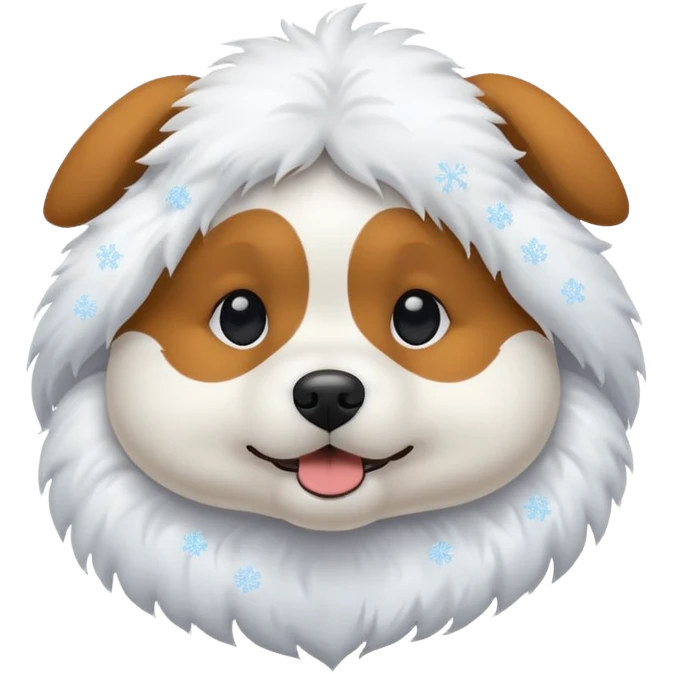 Snow fall on dog emoji