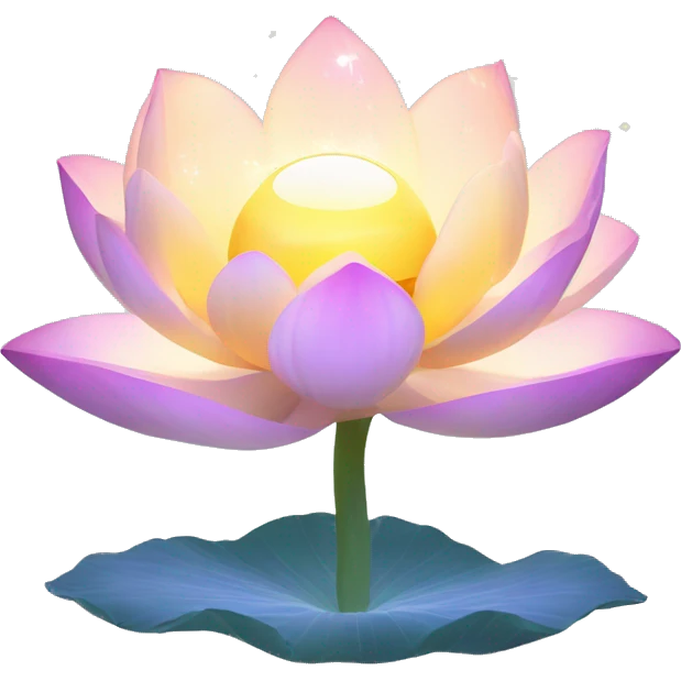 A glowing lotus flower with shimmering petals, surrounded by soft, floating orbs of light.

 emoji