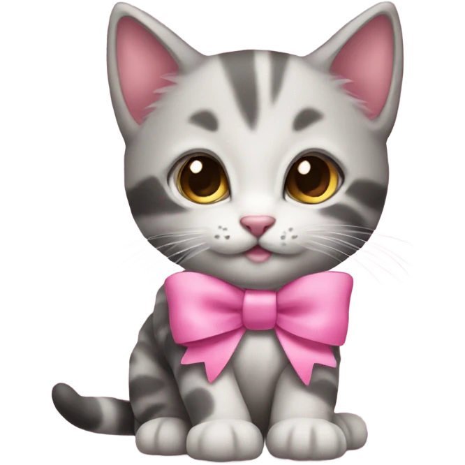 a kitten with a pink bow  emoji