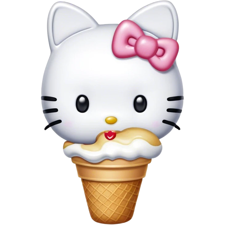 Hello kitty eating ice cream  emoji