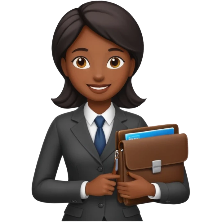 a financier black skin girl with a portfolio emoji
