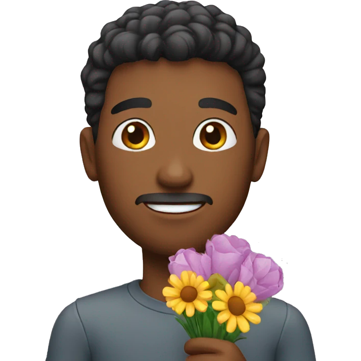 Man giving flowers  emoji