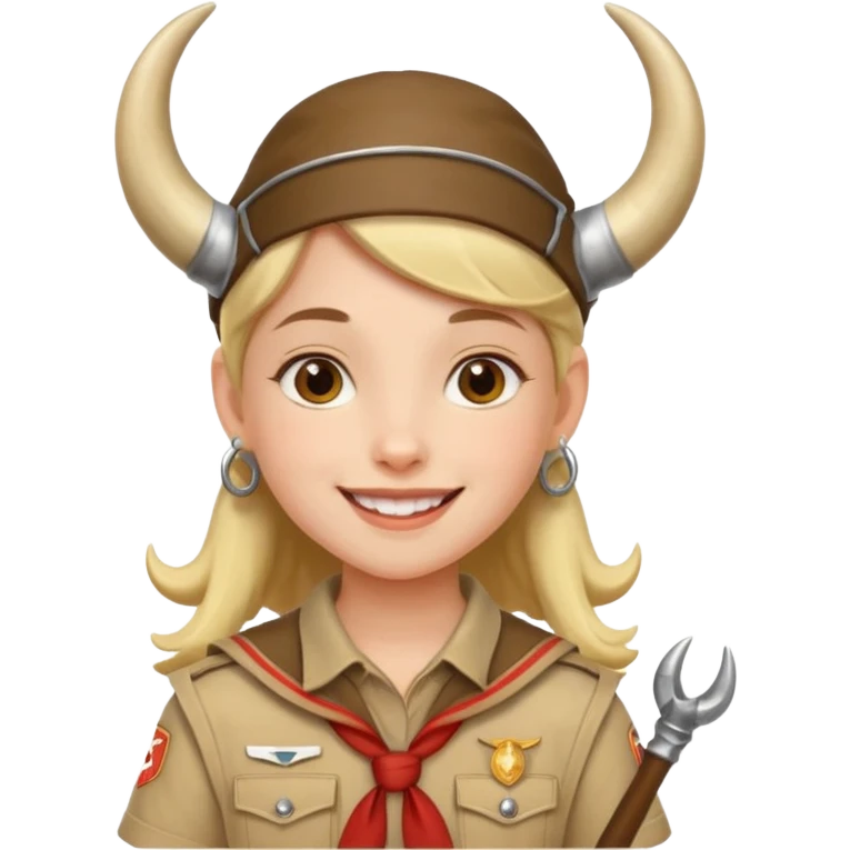 scout girl with a horn emoji