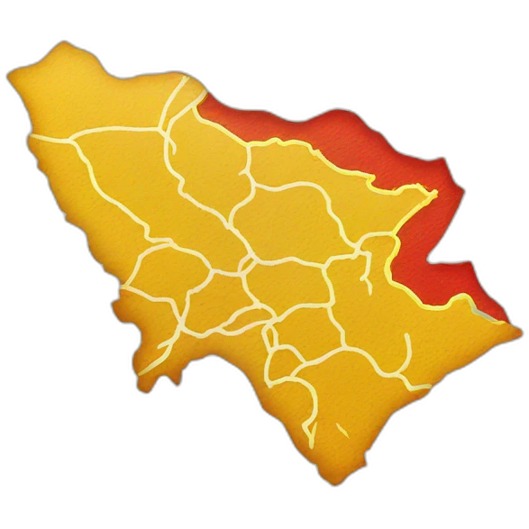 Create Karnataka map with yellow and red emoji
