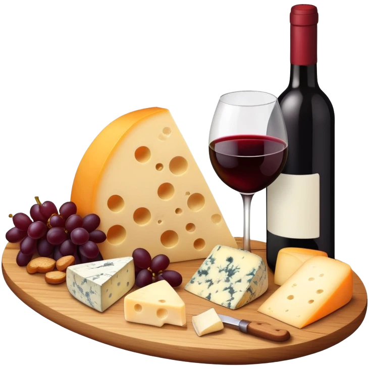 Cheese board and wine  emoji