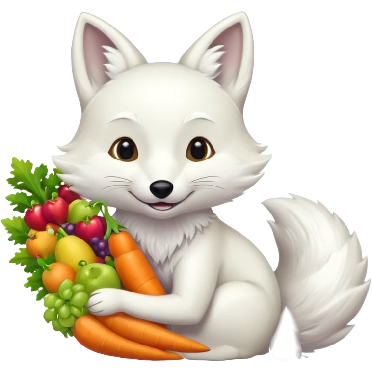 Smiling white fox and Cornucopia  emoji