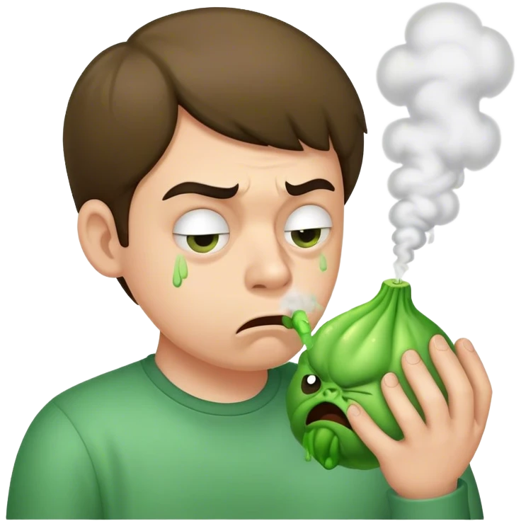 Fart entering nose emoji