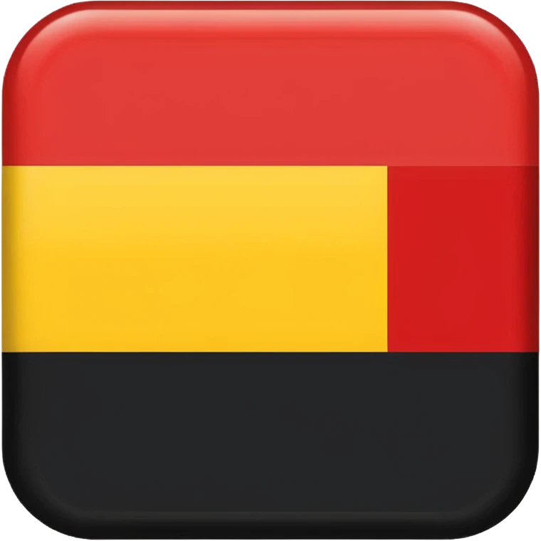 a rectangular flag with the top half solid black and the bottom half solid red with a medium-sized yellow circle in the middle overlapping both colours emoji