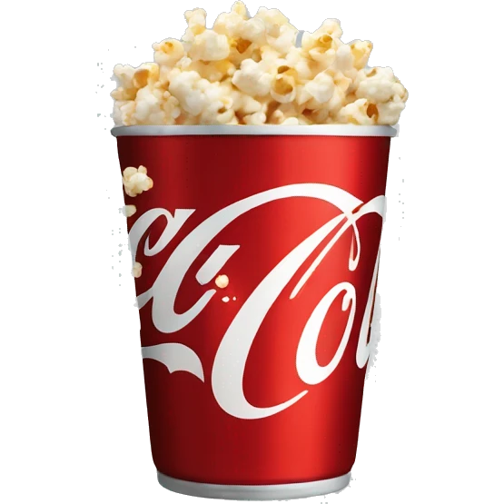 Coca cola zero and popcorn emoji