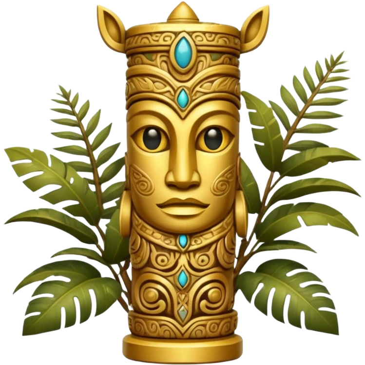 gold Totem in jungle emoji