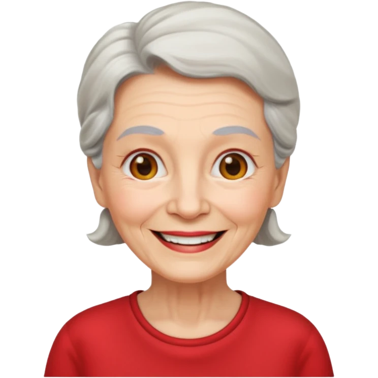 elderly woman with red shirt emoji