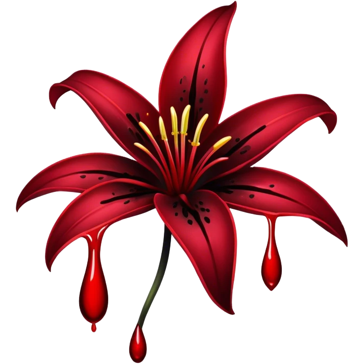 Black lily with blood drips emoji