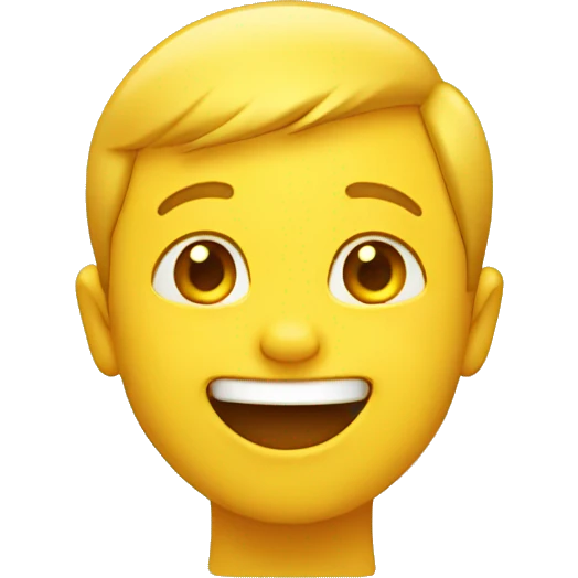 giggling boy, yellow emoji style emoji