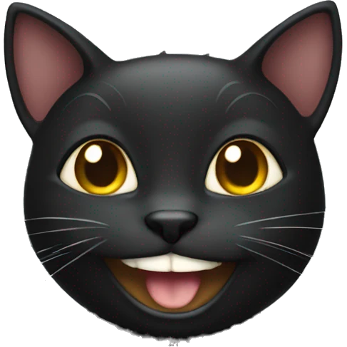black cat smiling emoji