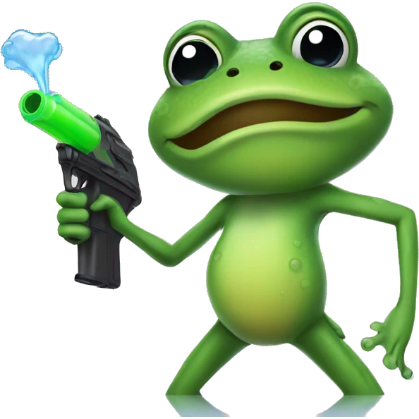 frog with a watergun emoji