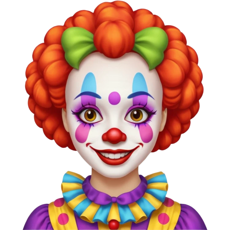 Woman in clown makeup emoji