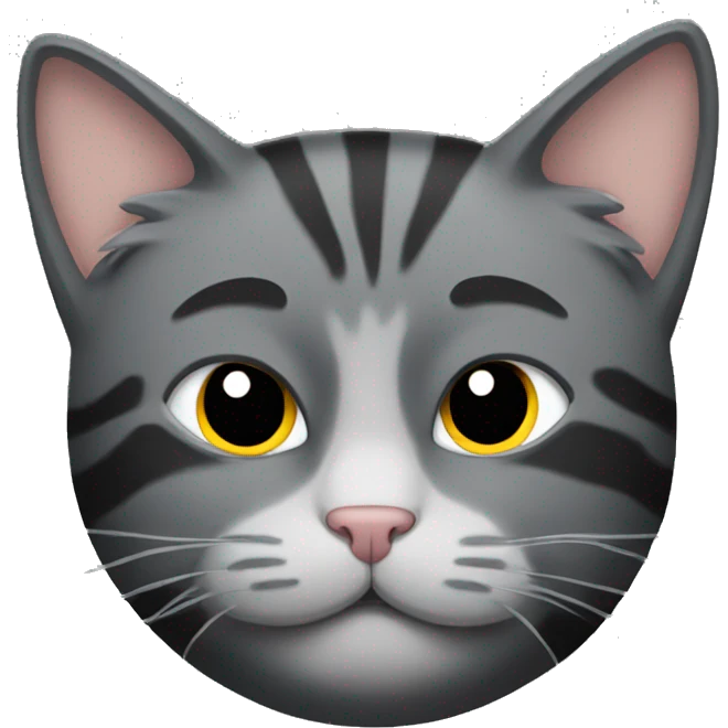 Black and gray sleeping cat  emoji