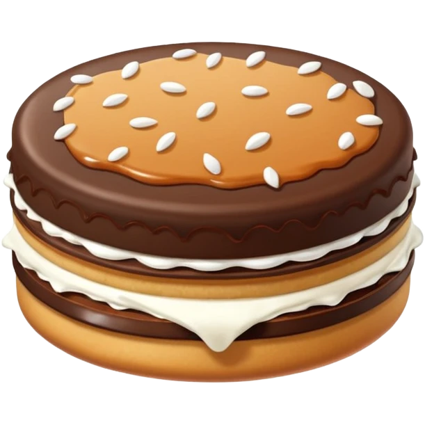 un alfajor de dulce de leche y chocolate emoji