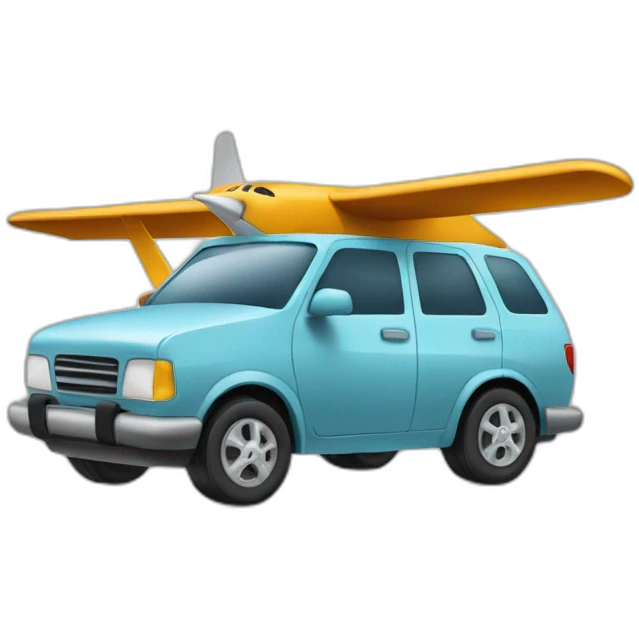 Voiture sur un avion emoji
