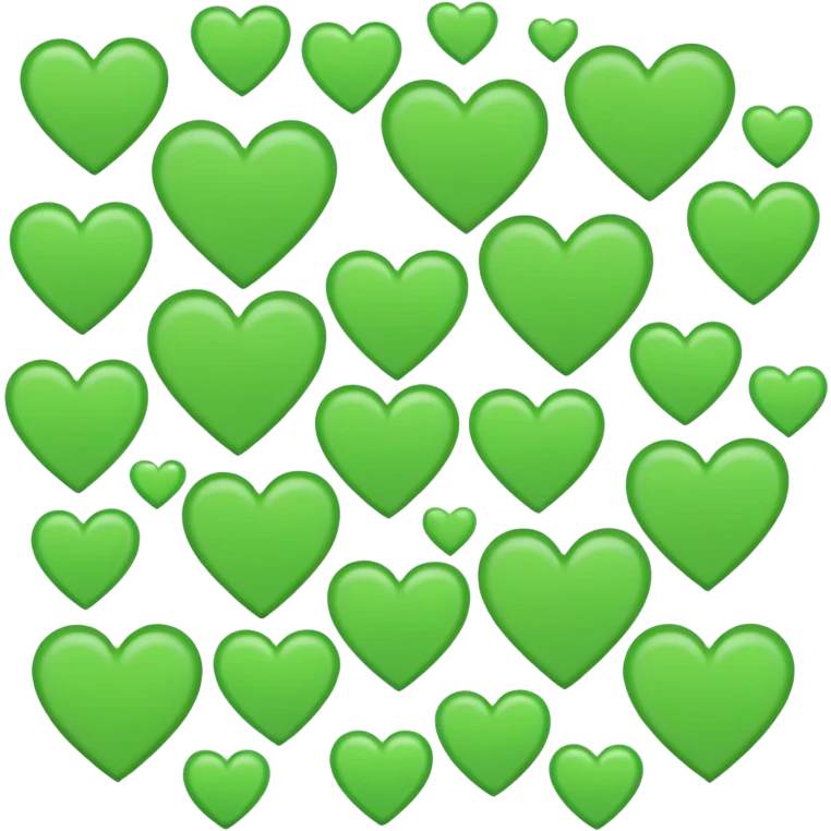 hopoee and green hearts background emoji