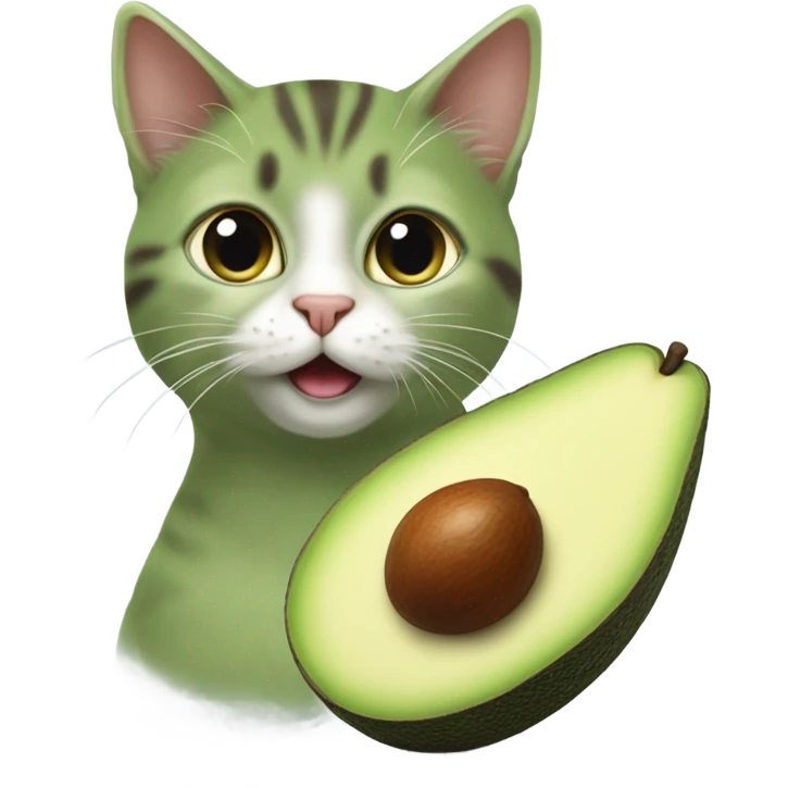 Cat eating avocado emoji