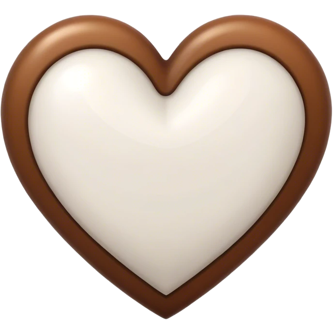 Brown and white heart  emoji