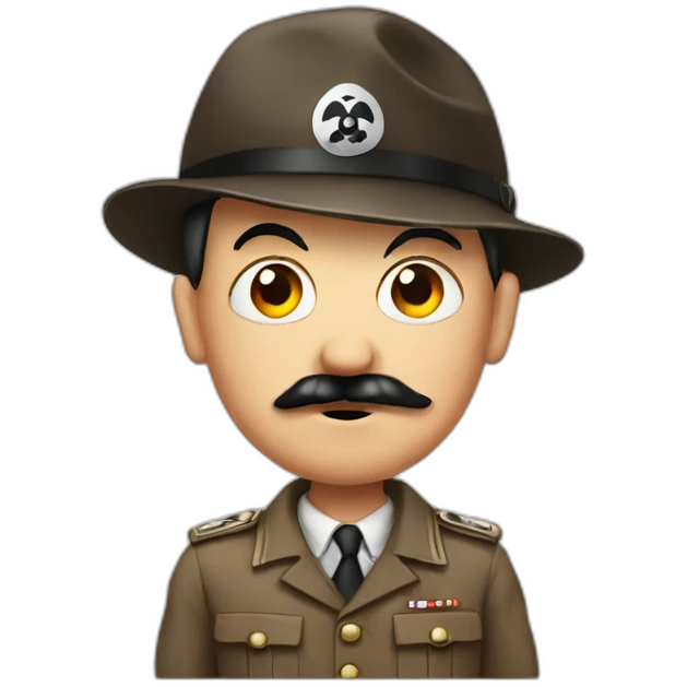 hitler with a mushroom hat emoji