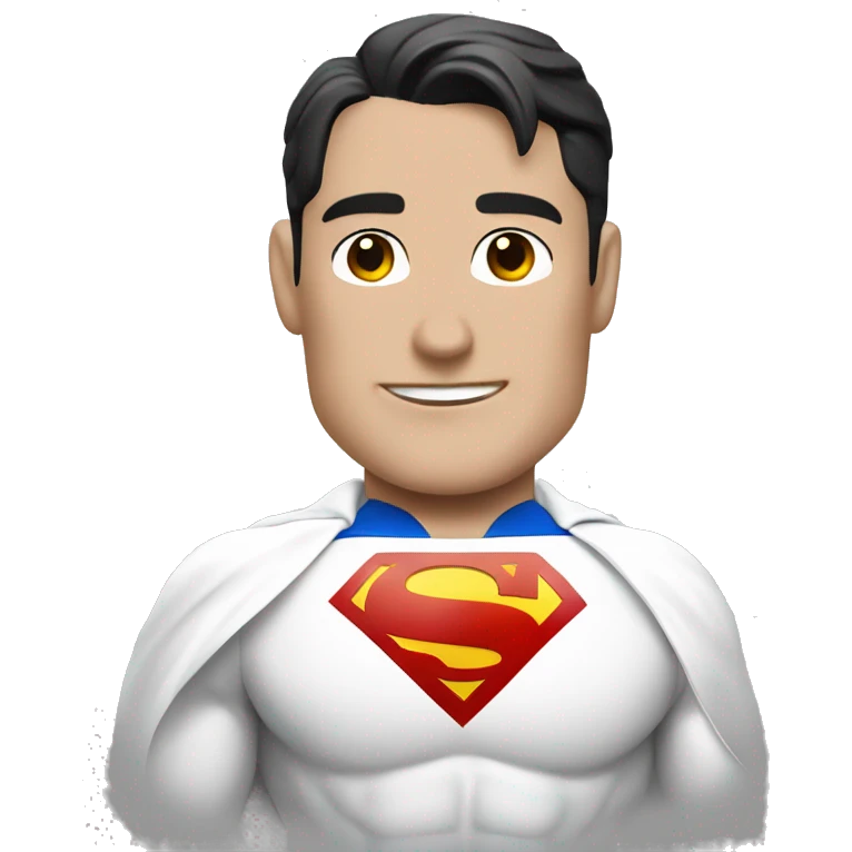 White suit superman with chest letter "U" emoji
