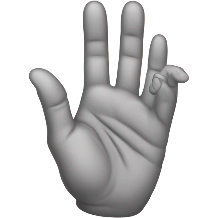 a palm with middle and ring fingers folded down emoji