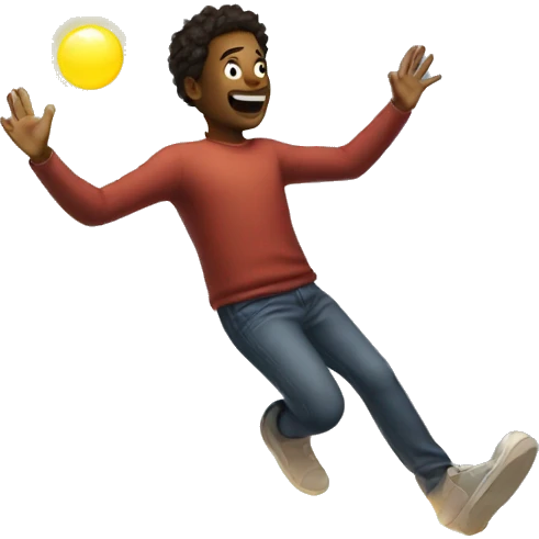 person levitating with light shining on it emoji