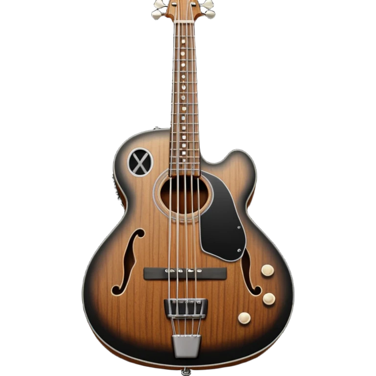 Black body wood neck acoustic bass guitar  emoji