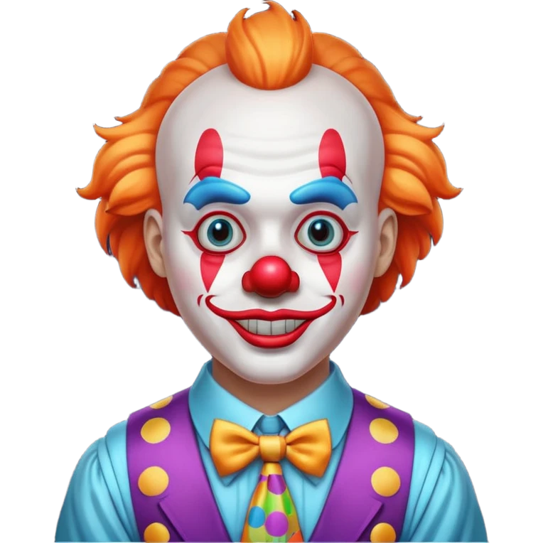 Clown with glowing LED tie emoji