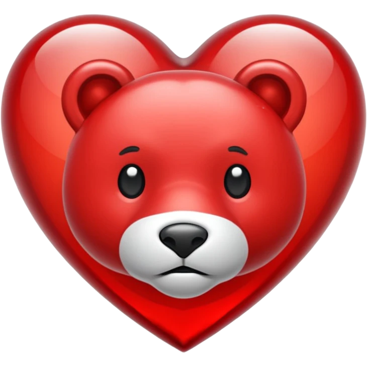 Oso de cristal con un corazón rojo emoji