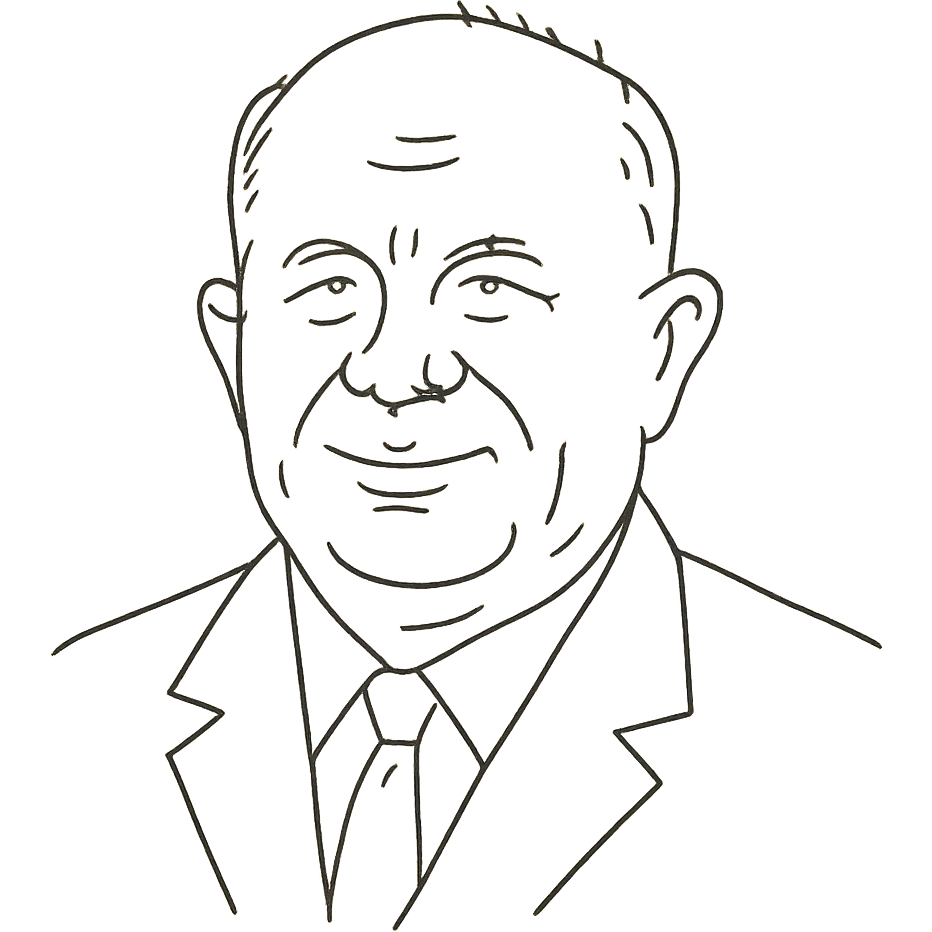 hand-drawn outlined portrait of Nikita Khrushchev emoji