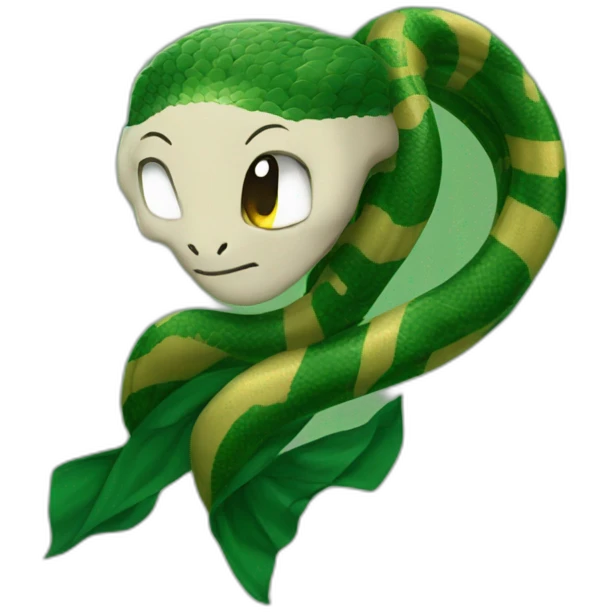 snake wearing a slytherin scarf hogwarts emoji
