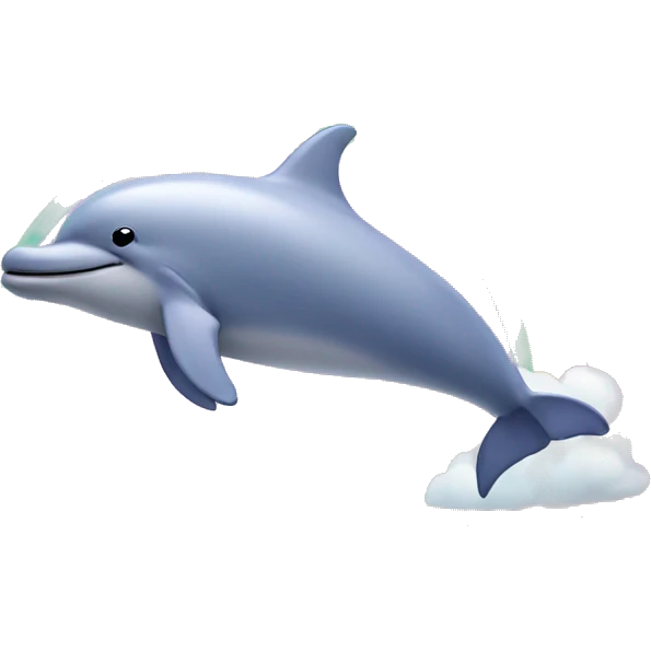Pink dolphin jumping over a rainbow  emoji
