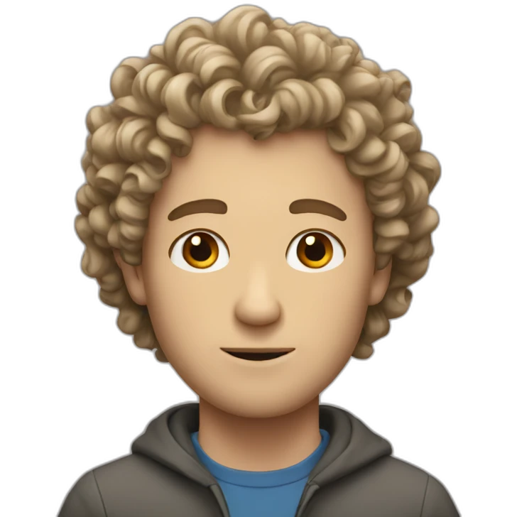 white man with curly emoji