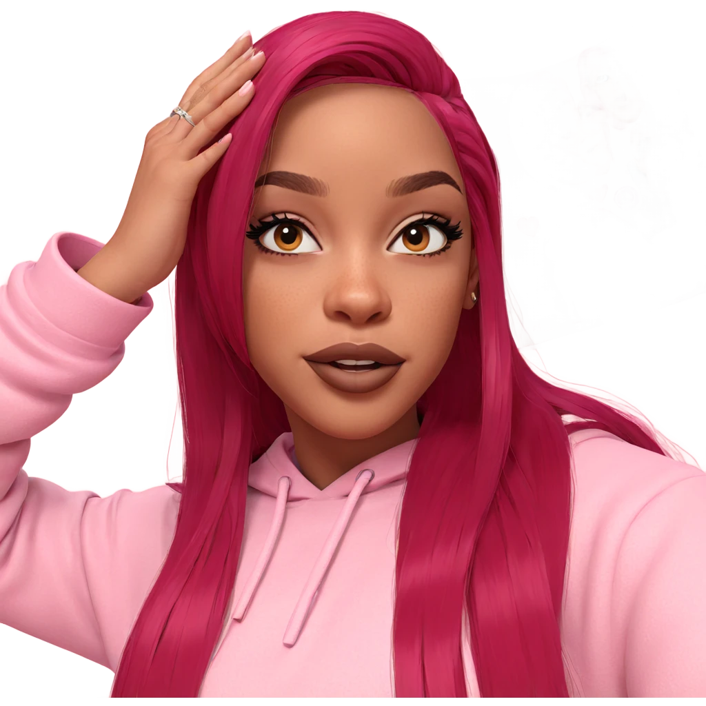 dreamy pink haired girl emoji
