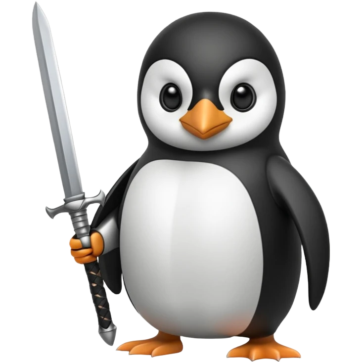 Penguin with sword emoji