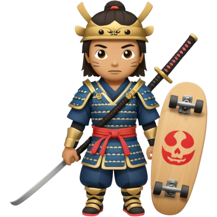 samurai hold skateboard  emoji