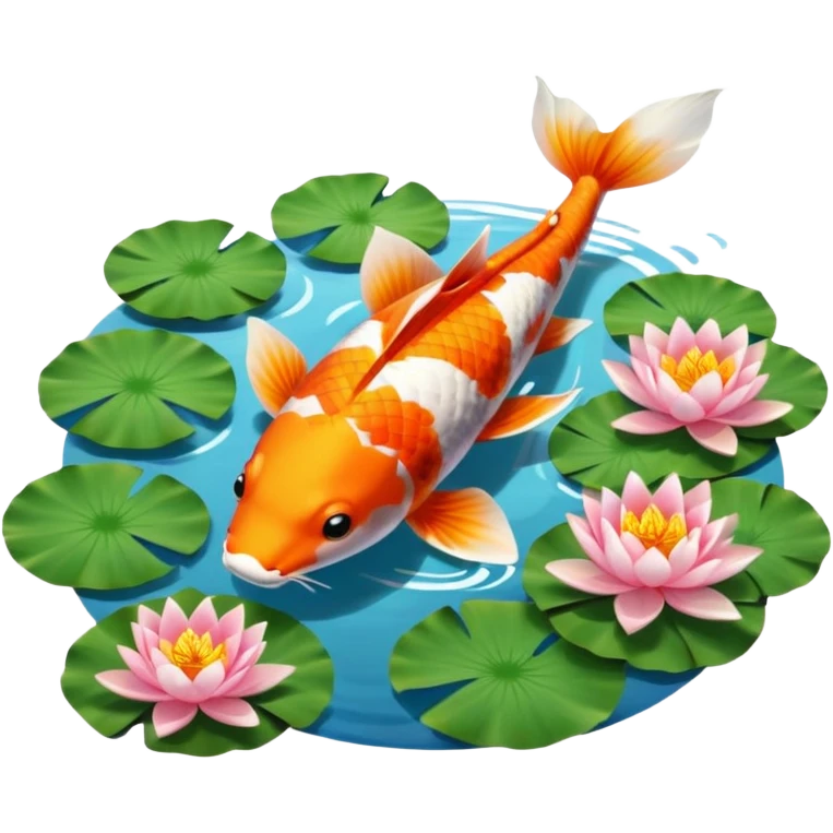 koi and lotus pond emoji