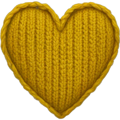 Knitted gold heart emoji