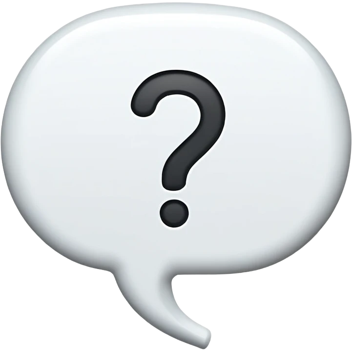 question mark inside a speech bubble emoji