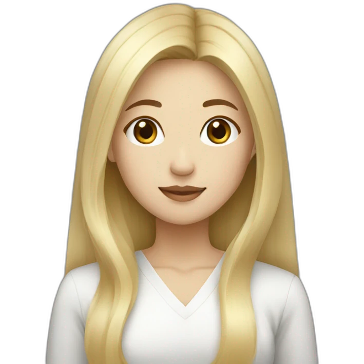korean blond woman straight hair emoji
