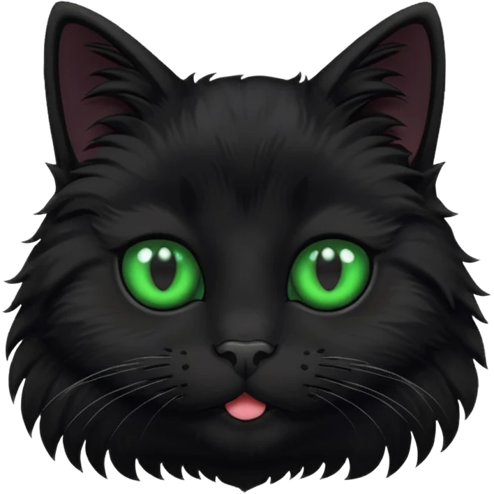 furry black cat face emoji