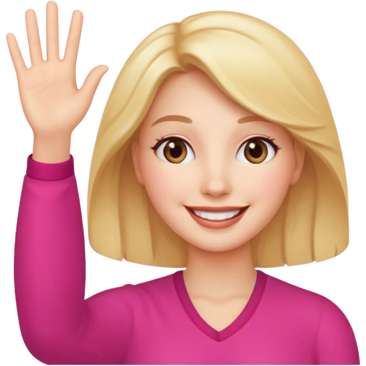 woman waving hello emoji