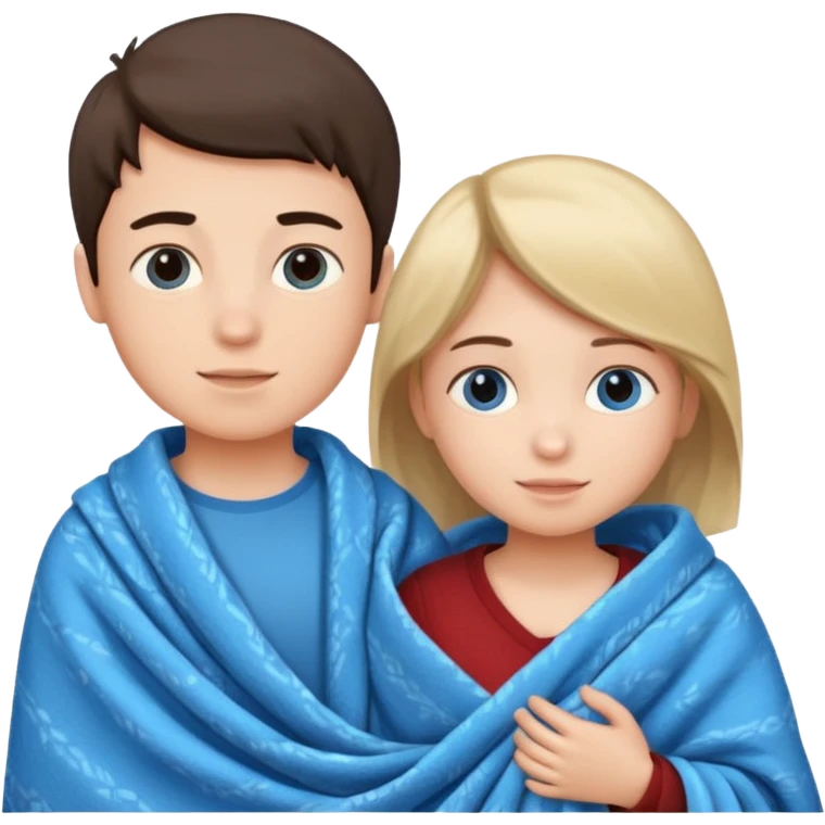 Boy and girl carrying blanket emoji